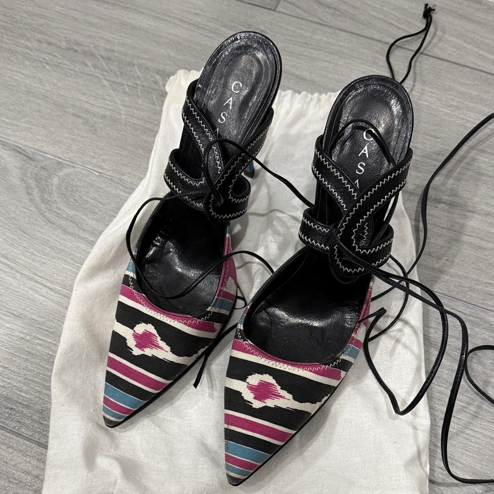 Casadei Multicolor Strappy Heels - Picture 3 of 6